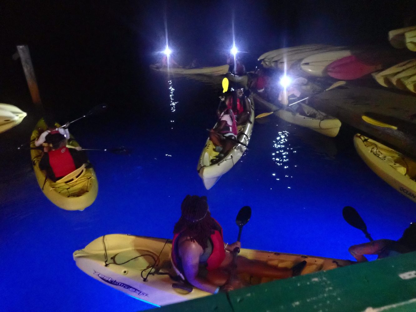 night kayak tour St. Thomas VI