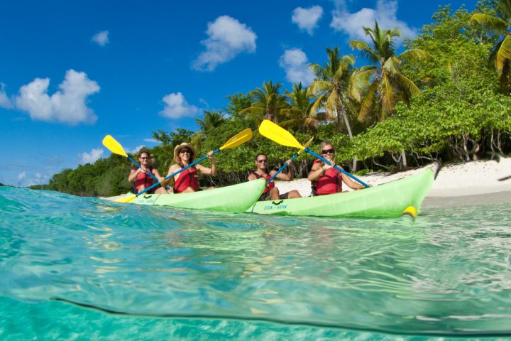 a group of people swimming in a body of water